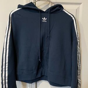 Adidas Originals Navy Womens Crop Hoodie